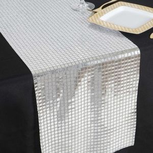 Silver mirror foil table runner (4)